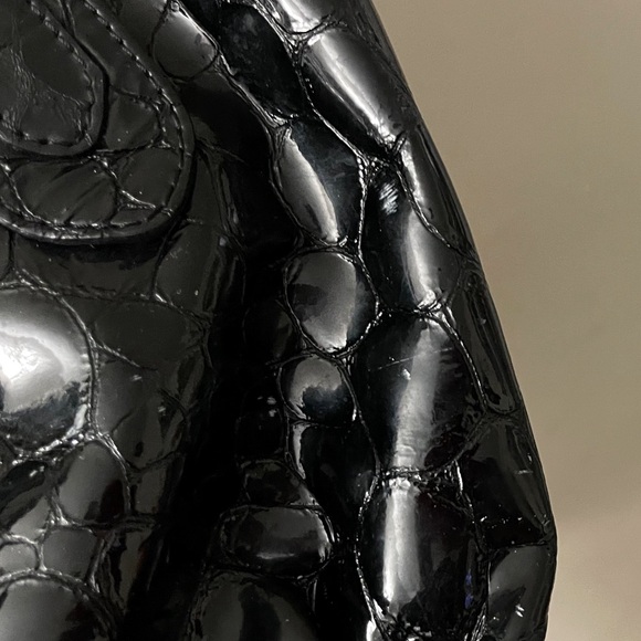 Stewart Weitzman Patent leather large black Tote Bag Luxury Statement - Picture 15 of 16